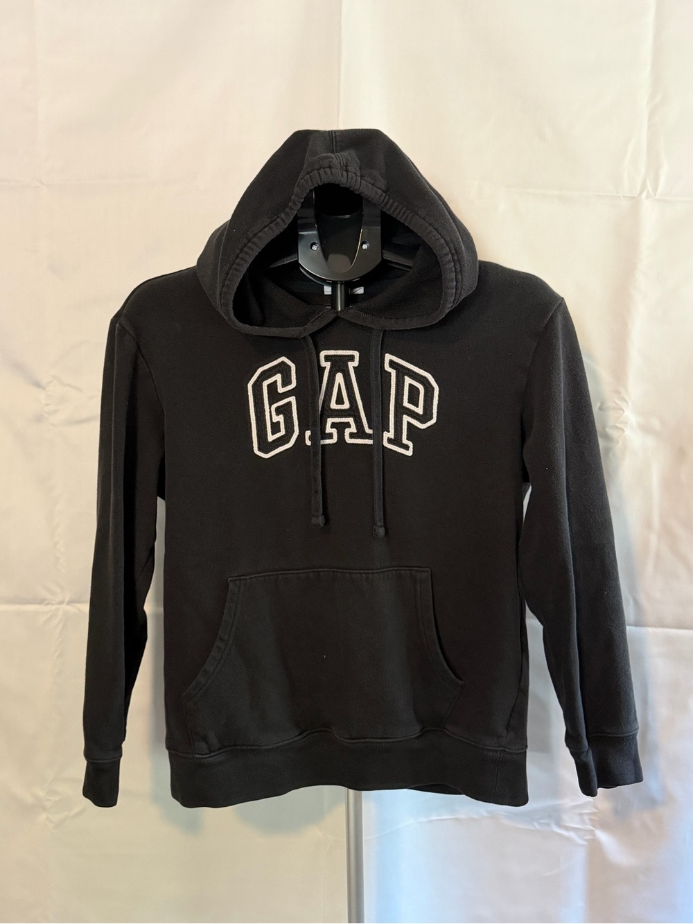 GAP Black Pullover Hoodie with White Logo